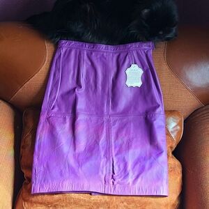 Purple Leather Skirt